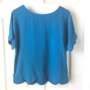 Beautiful teal/blue scalloped top